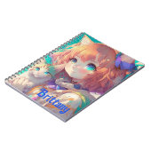 Carnet Fille d'anime belle personnalisée avec un chaton m (Côté gauche)