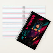 Carnet Fille d'anime Cyberpunk Néon Noir (À l'intérieur)