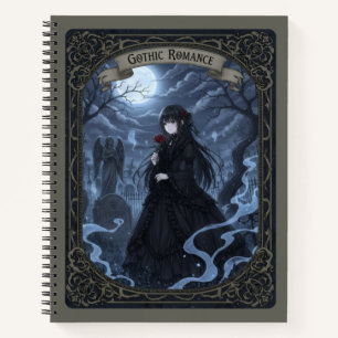 Carnet Fille d'anime Romance Gothique Cimetière au Clair