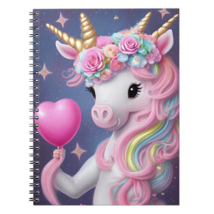 Carnet Fille d'anniversaire Licorne Bébé Rose