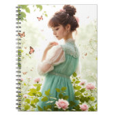 Carnet Fille Dans Le Jardin D'Été (Devant)