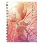 Carnet Fille de coucher de soleil Beach volleyball person (Devant)