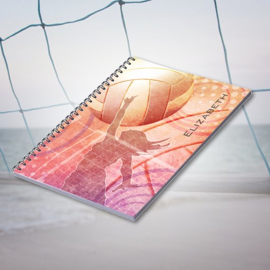 Carnet Fille de coucher de soleil Beach volleyball person