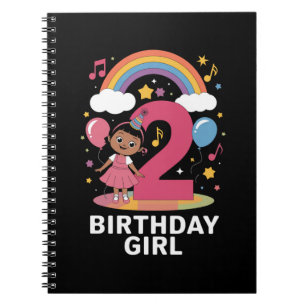 Carnet Fille de deux ans anniversaire Fille mignonne 2ème