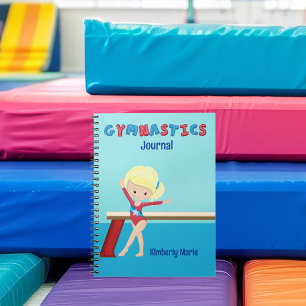 Carnet Fille de gymnastique Mignonne Blonde Personnalisée