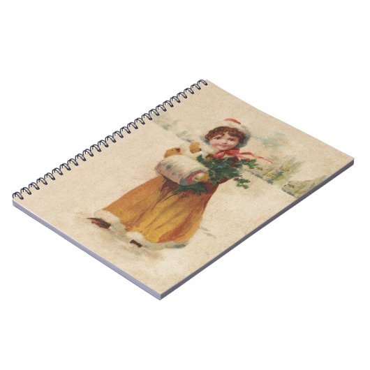 Carnet Fille de Noël antique Enfant d'hiver (Côté gauche)