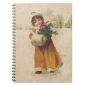 Carnet Fille de Noël antique Enfant d'hiver (Devant)
