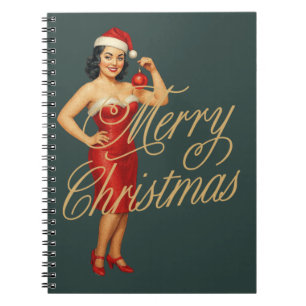 Carnet Fille de Noël glamour vintage pin-up