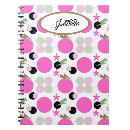 Carnet fille de puissance graphique géométrique (Devant)