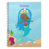 Carnet Fille de sirène afro-américaine mignonne enfants p (Devant)
