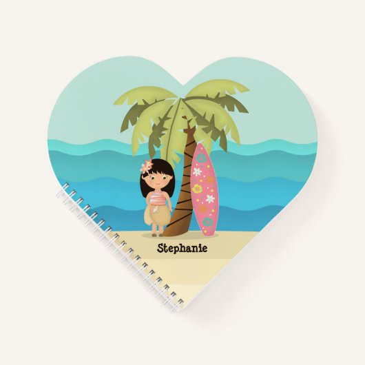Carnet Fille de surfer hawaïenne (Devant)