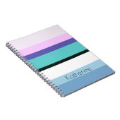 Carnet Fille d'été sirène inspirée rayure coloré (Côté Droit)