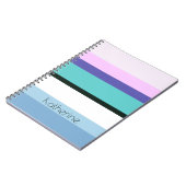 Carnet Fille d'été sirène inspirée rayure coloré (Côté gauche)