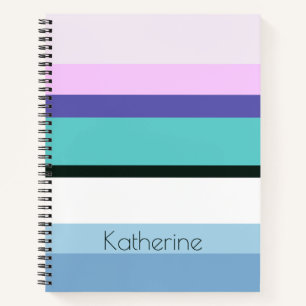 Carnet Fille d'été sirène inspirée rayure coloré