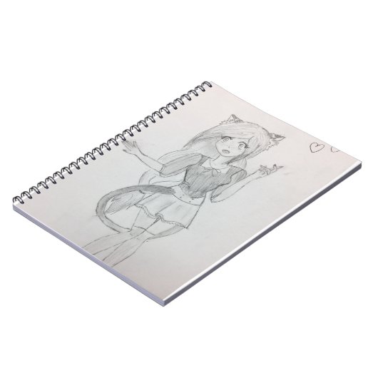 Carnet Fille douce de chat d'Anime (Côté gauche)