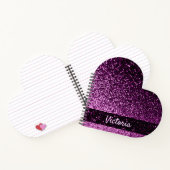 Carnet Fille du nom de la parties scintillant violette (Intérieur)