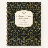 Carnet Fille du Roi Damassé Or Noir (Devant)