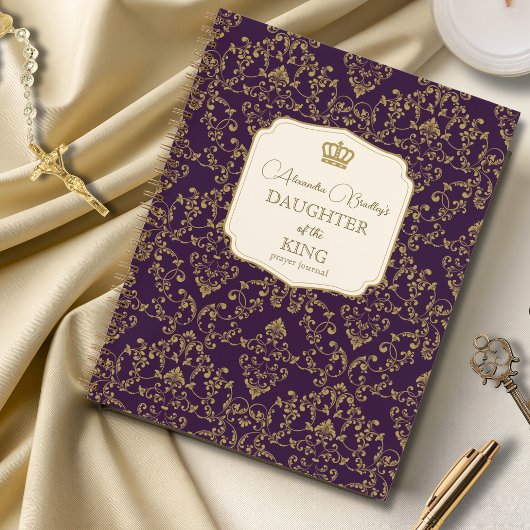 Carnet Fille du Roi en Damassé Or Pourpre