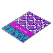 Carnet Fille Élégante Purple & Greene Floral Damask (Côté gauche)