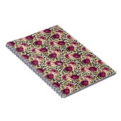 Carnet Fille Empreinte de léopard Floral rose or (Côté Droit)