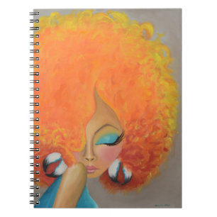 Carnet Fille en feu ! Femme noire, cheveux colorés