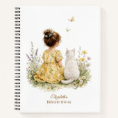 Carnet Fille et chat blanc (Devant)