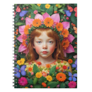 Carnet Fille et Fleurs