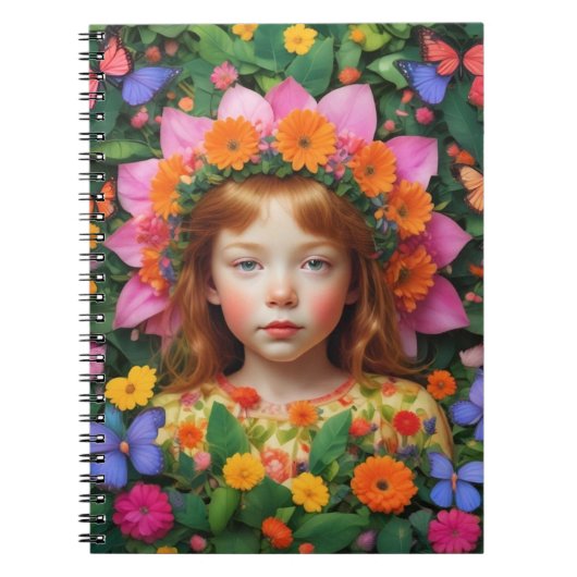 Carnet Fille et Fleurs (Devant)