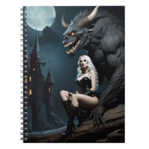 Carnet Fille et monstre médiéval