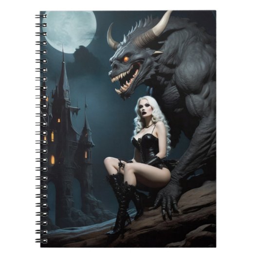 Carnet Fille et monstre médiéval (Devant)