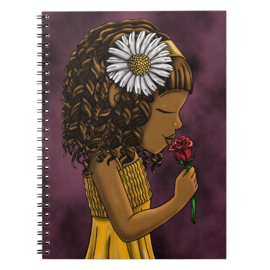 Carnet Fille et Rose afro-américaine (Devant)