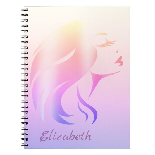Carnet Fille Face Silhouette, Ombre - Personnalisé (Devant)