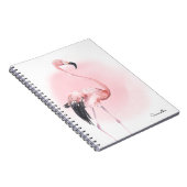 Carnet Fille Flamant rose rose tropicale avec nom (Côté Droit)
