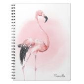 Carnet Fille Flamant rose rose tropicale avec nom (Devant)
