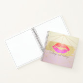 Carnet Fille Géométrique, Brosse Or, Lèvres (Intérieur)