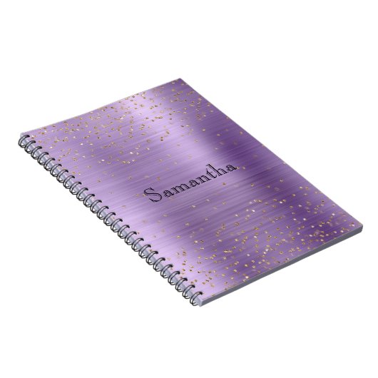 Carnet Fille Glam Or Éperche Violet Confetti (Côté Droit)