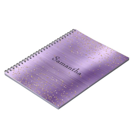 Carnet Fille Glam Or Éperche Violet Confetti (Côté gauche)