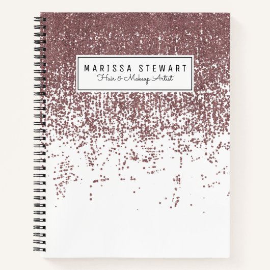 Carnet Fille Glamour Faux Rose Parties scintillant Or Bla (Devant)