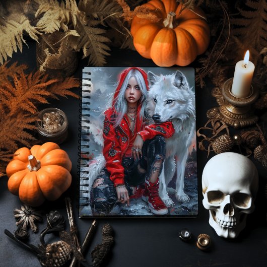 Carnet Fille gothique et loup