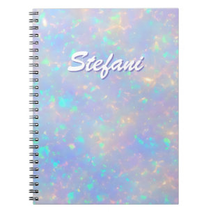 Carnet Fille holographique scintillement opale irisé mono