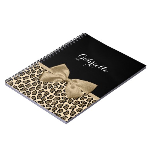Carnet Fille Lumière Brown Jaguar mignonne Bow Brown avec (Côté gauche)