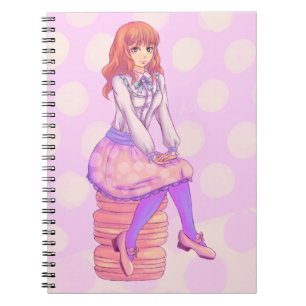Carnet Fille Macaron rose