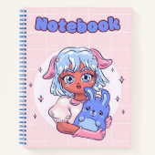 Carnet 💜 fille mignonne bleue 💛 ✨ (Devant)