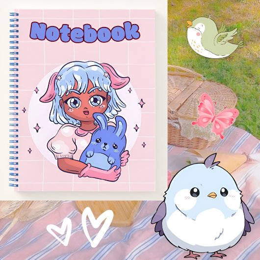 Carnet 💜 fille mignonne bleue 💛 ✨