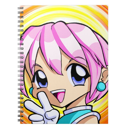 Carnet Fille mignonne d'Anime (Devant)