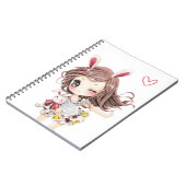 Carnet Fille mignonne de chibi de lapin (Côté gauche)