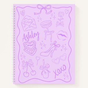 Carnet Fille mignonne pourpre tendance