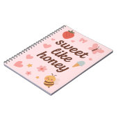 Carnet Fille Mignonne Rose Kawaii – Design Mignon (Côté gauche)