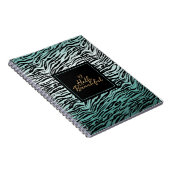 Carnet Fille Mint Black Zebra Imprimer Ombre Bonjour bell (Côté Droit)