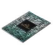 Carnet Fille Mint Black Zebra Imprimer Ombre Bonjour bell (Côté gauche)